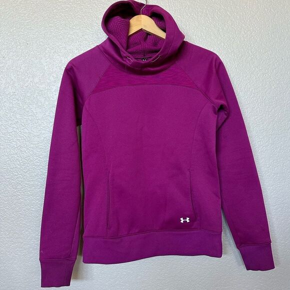 Under Armour Storm Cold Gear Pink Hoodie Pullover Sweatshirt Top XS - Picture 1 of 4